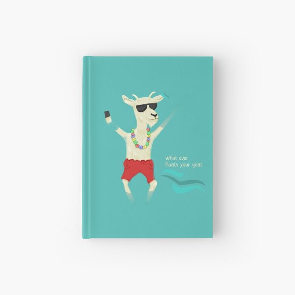 floating goat Hardcover Journal