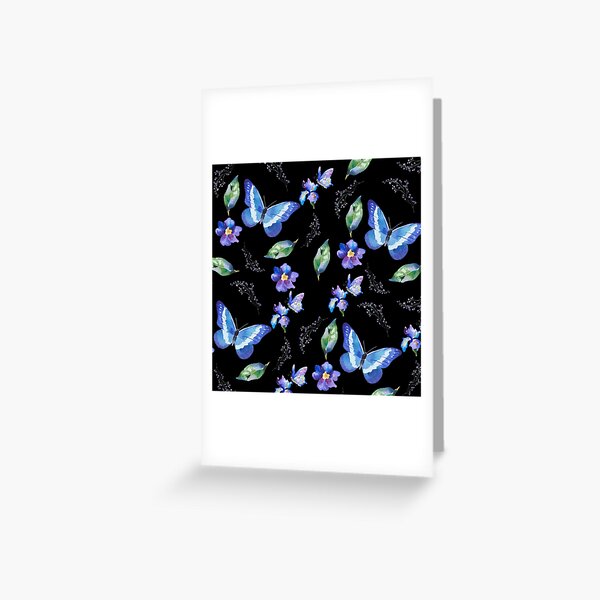 Item preview, Blue, Purple and Green Floral and Butterfly Pattern designed and sold by SapphireDC.