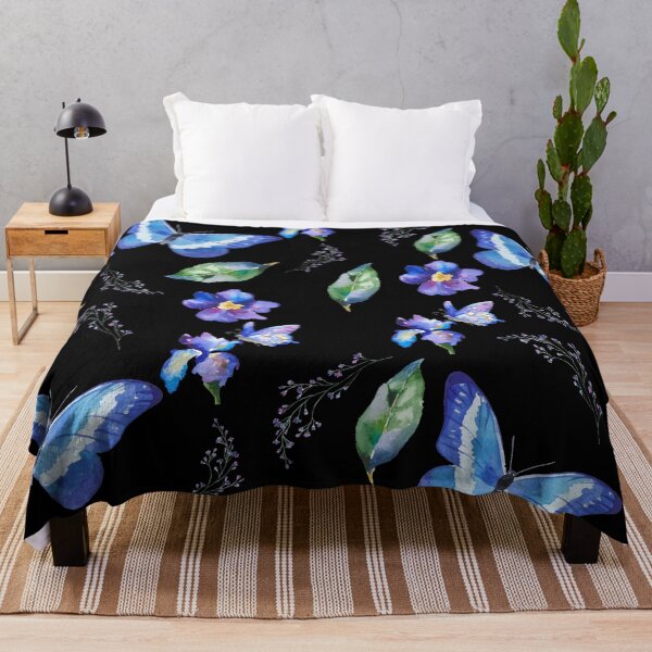 Item preview, Blue, Purple and Green Floral and Butterfly Pattern designed and sold by SapphireDC.