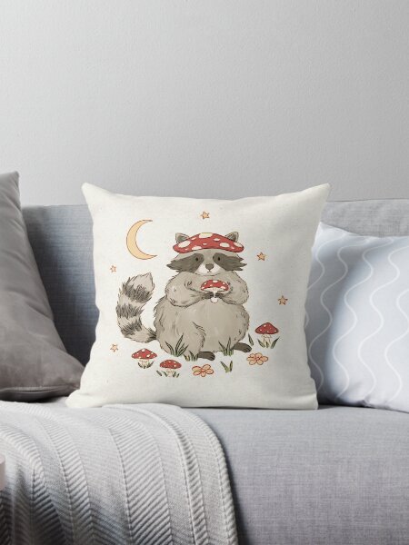 Item preview, Raccoon with Mushrooms designed and sold by hwainio.