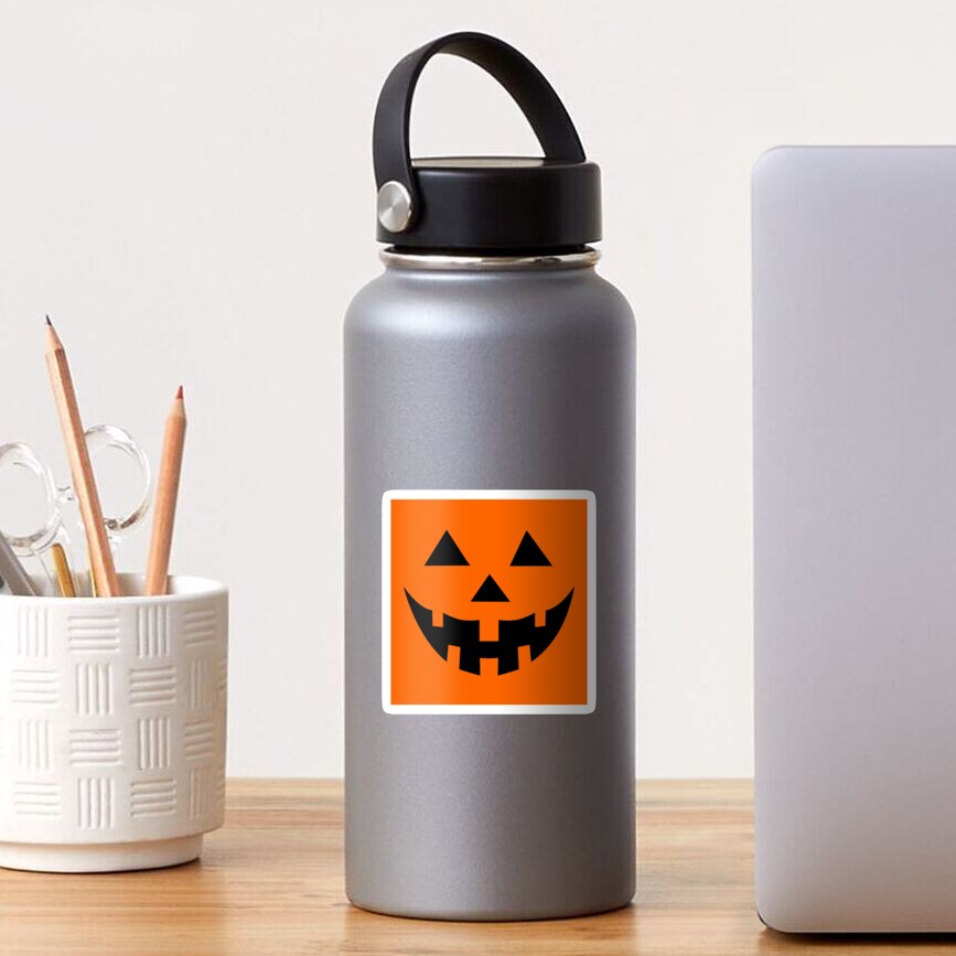 "O'Lantern" Jack O'Lantern - Halloween- Pumpkin, Orange, Black, All Hallows Eve, Simple, Contemporary Sticker