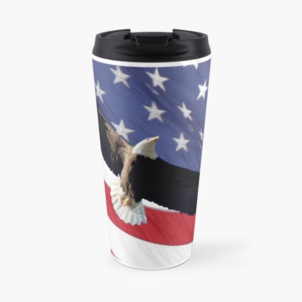 BALD EAGLE & AMERICAN FLAG Travel Mug