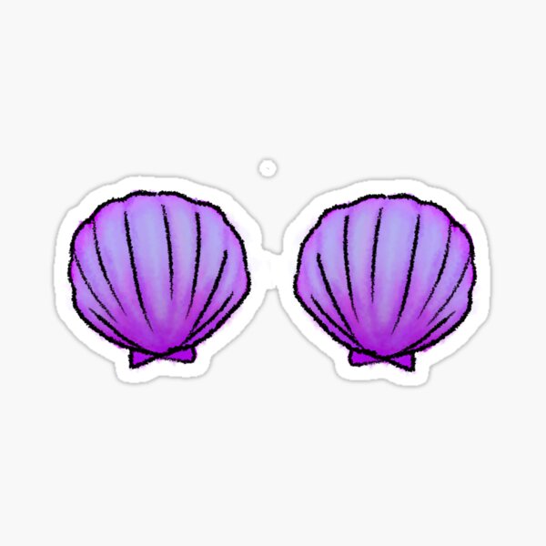 Mermaid Shell Bra | Clam Shell | Seashell Sticker for Sale by Hannah Lou
