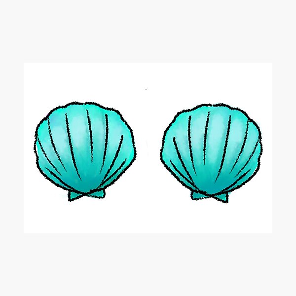 Blue Mermaid Seashell Bra