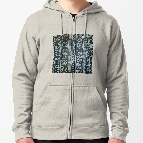 MudCloth Zipped Hoodie