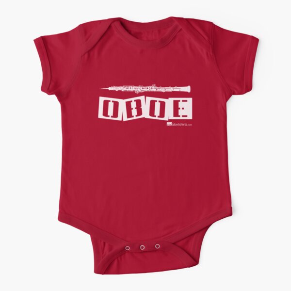 Label Me An Oboe (White Lettering) Short Sleeve Baby One-Piece