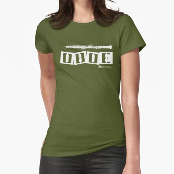 Label Me An Oboe (White Lettering) Fitted T-Shirt