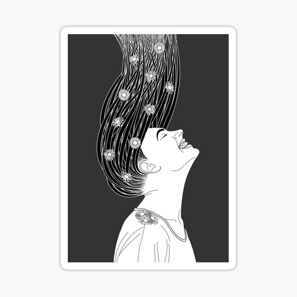 Serendipity (black and white) Sticker