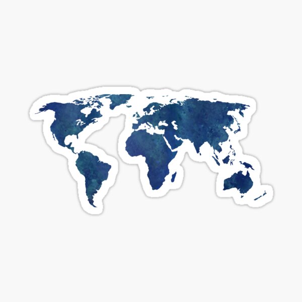 Item preview, Midnight Blue Watercolor World Map designed and sold by Leah Biernacki.