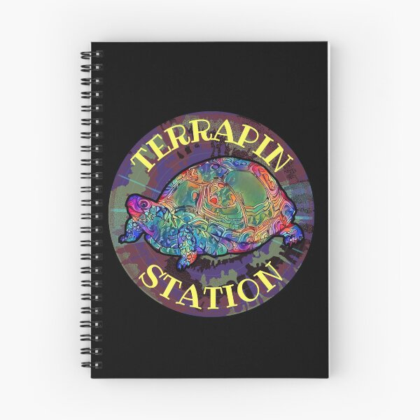 Aperçu de l'œuvre Terrapin Station Trippy Retro Turtle la nuit créée et vendue par ittybittyowl.