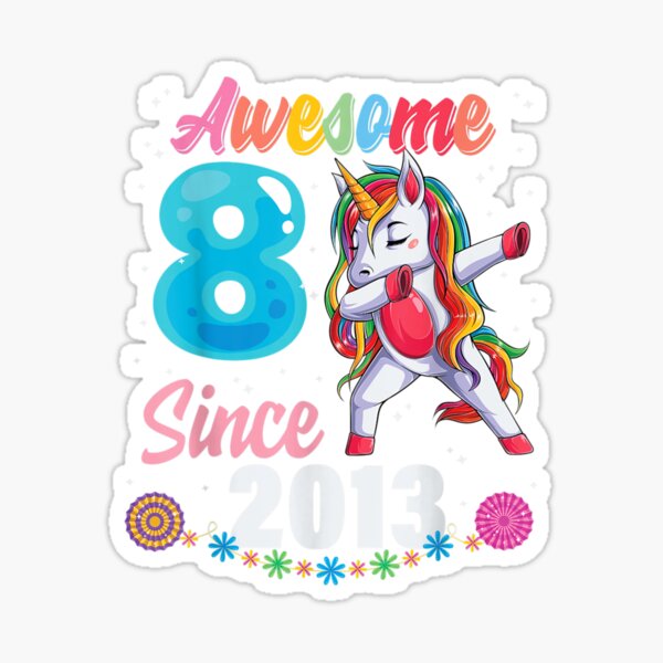 8th Birthday Girl, 8 Year Old Girl Gift Sticker