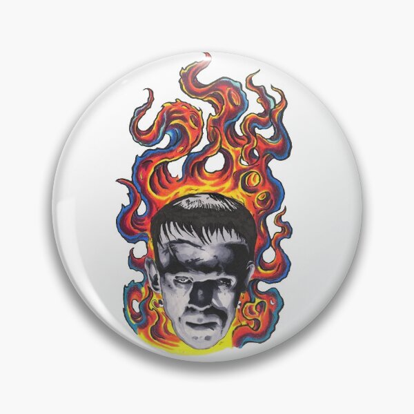Item preview, FRANKENSTEIN BURNING IN FIRE custom art classic movie monster designed and sold by 999shirts.