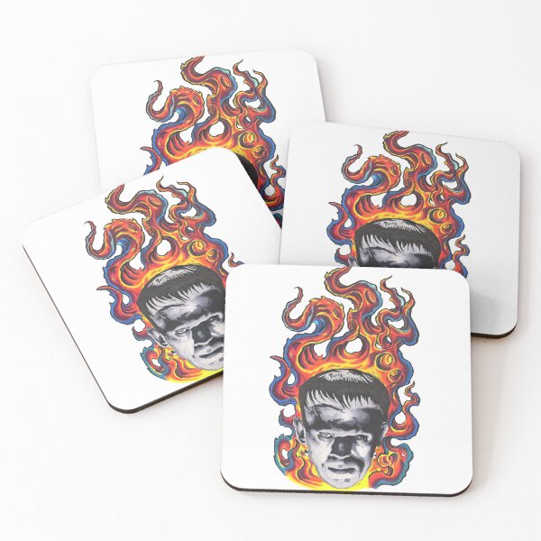 Item preview, FRANKENSTEIN BURNING IN FIRE custom art classic movie monster designed and sold by 999shirts.