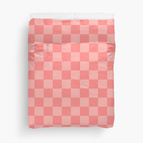Checkerboard Mini Check Pattern in Double Blush Pink Duvet Cover