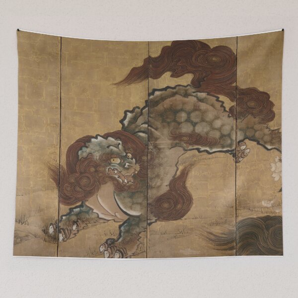 Item preview, Lions and Tigers in Peony and Bamboo designed and sold by japanese-ukiyoe.