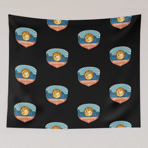 Item preview, Dogecoin DOGE Crypto Mountain Badge Cryptocurrency Pastels designed and sold by Bitcoin-Fashion.