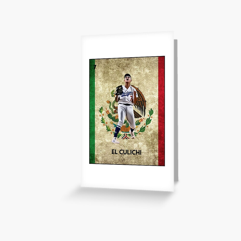 Julio Urias Mexican Loteria: El Culichi. Funny Spanish. Los Angeles.  Sticker for Sale by Janelle Soto