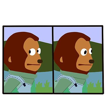 Funny Bear Meme looking away, Monkey Puppet | Sticker