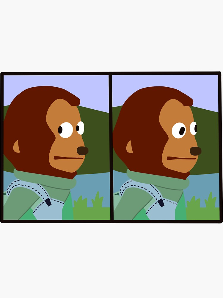 monkey looking looking away meme sticker set | Sticker