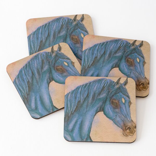 Item preview, Blue arabian horse portrait designed and sold by horseaddicted.
