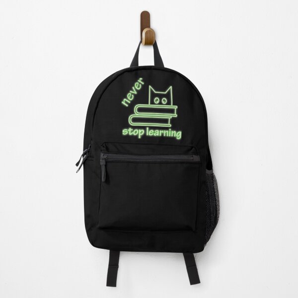 Item preview, Never stop learning - books and cat -  green designed and sold by FunnyChameleon.