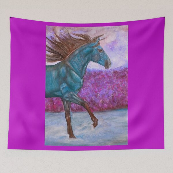 Item preview, Colorful troting horse portrait designed and sold by horseaddicted.
