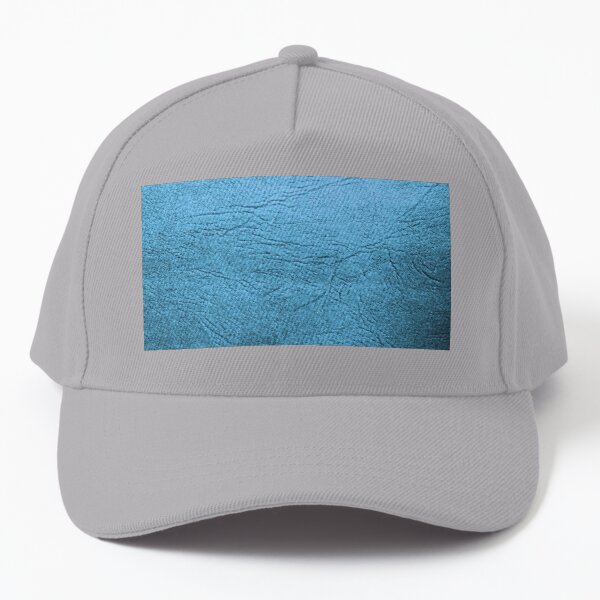 Blue Leather Baseball Cap