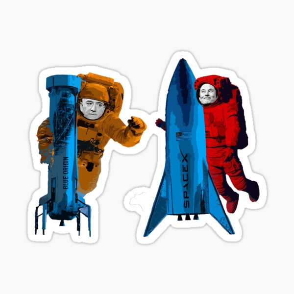 Item preview, Elon Musk vs Jeff Bezos in Space designed and sold by CloudFootball.