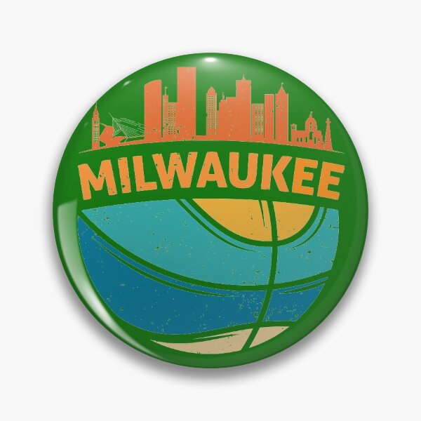 Item preview, Milwaukee Wisconsin Cityscape Basketball Retro Sunset Design designed and sold by Capiral Bucketlist.
