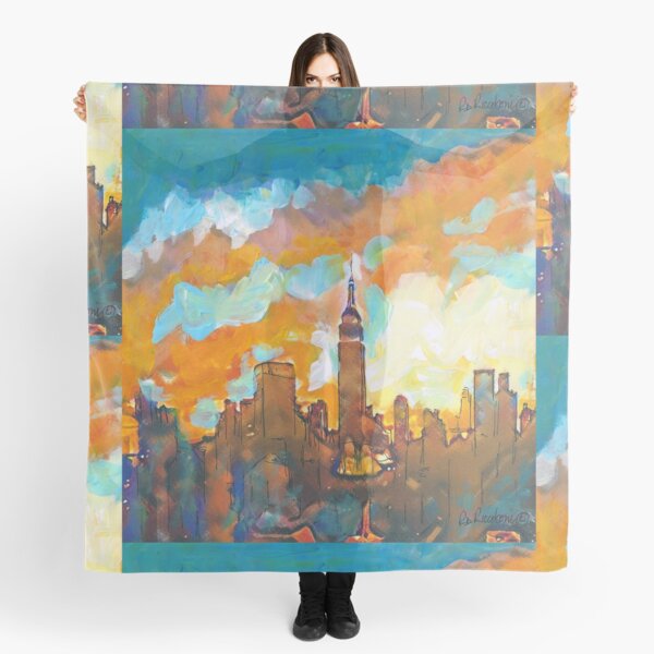 New York City Sunset Empire State Building by RD Riccoboni Scarf