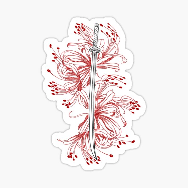 Tessaiga on Spider Lilies Sticker