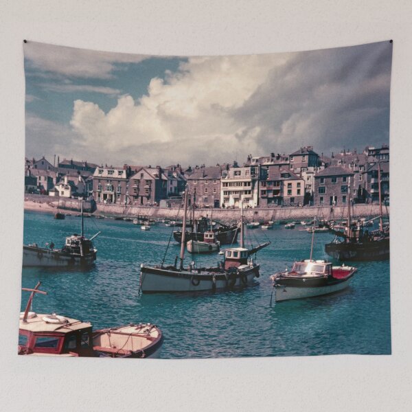 Item preview, Stormy Sky and Fishing Boats St Ives Cornwall 1956 designed and sold by Bygone Images.