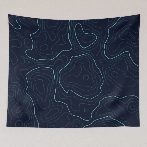Item preview, Blue Topographic Lines designed and sold by LeonardCooray.