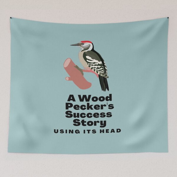 Item preview, A Wood Pecker's Success Story Using It's Head, Funny Woodpecker designed and sold by Ruby Jackson.