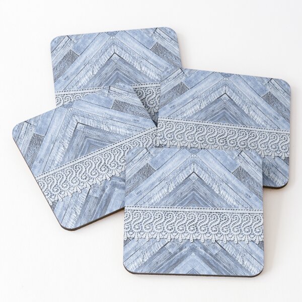 Item preview, Farmhouse barn wood Blue contemporary Lace designed and sold by Pavnud.