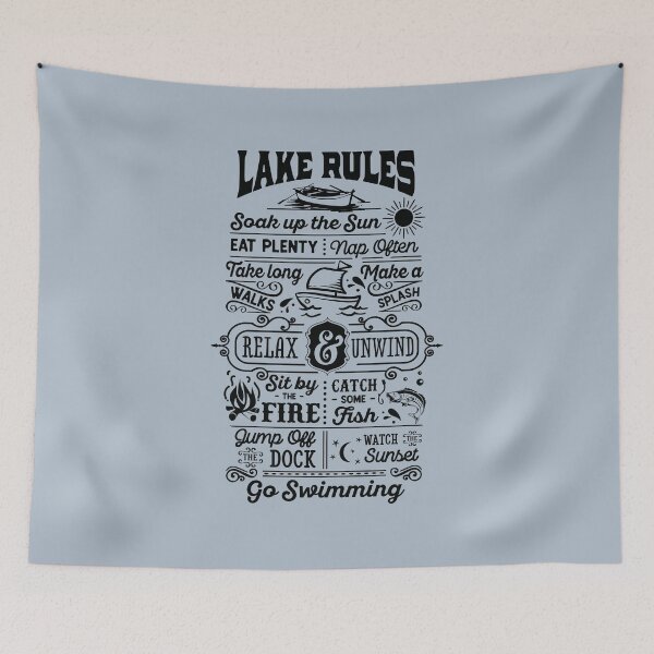 Item preview, Funny Lake Rules Summer Camping and Outdoors  designed and sold by grinta2021.