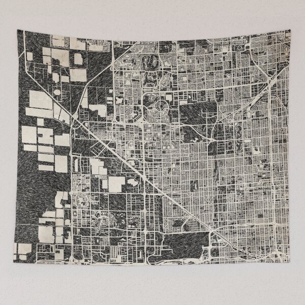 Item preview, Hialeah map Florida ink lines designed and sold by InkMaps.