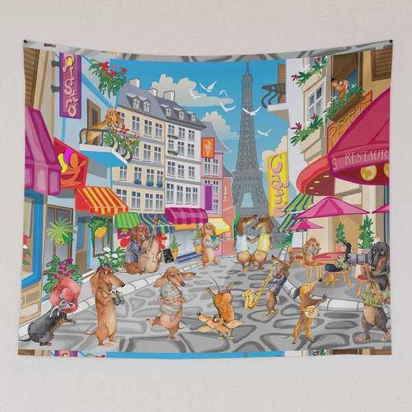 Item preview, Dachshunds Walking On The Street designed and sold by Clitus.