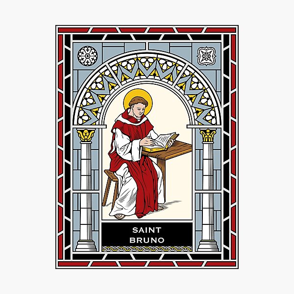 Item preview, ST. BRUNO under STAINED GLASS designed and sold by CatholicSaints.