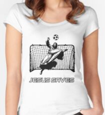 Jesus Saves Women's Fitted Scoop T-Shirt