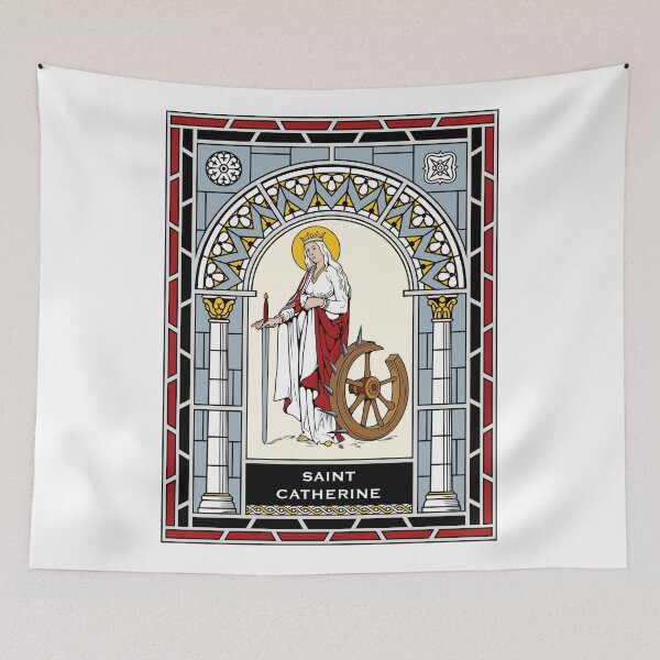 Item preview, ST CATHERINE under STAINED GLASS designed and sold by CatholicSaints.