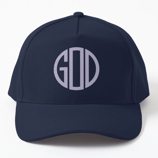 God-all glory to God-monogram-circle pattern-blue stripe-God is all around us Baseball Cap