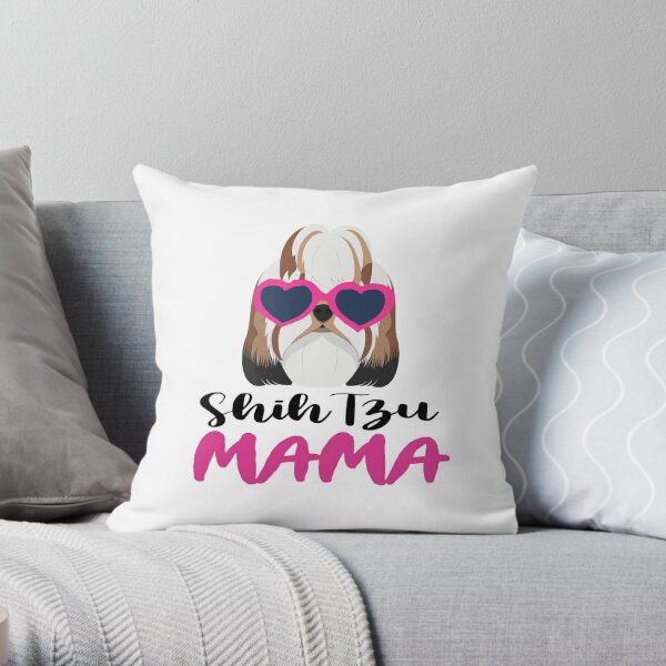 shih tzu mom Throw Pillow