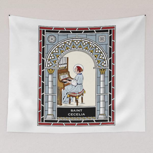 Item preview, ST CECELIA under STAINED GLASS designed and sold by CatholicSaints.