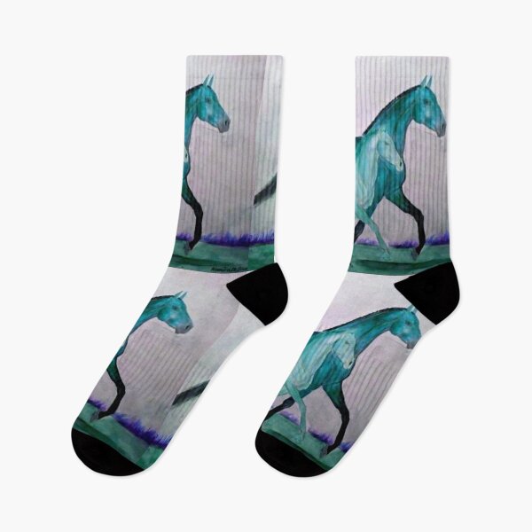 Item preview, Turquoise mare and foal troting designed and sold by horseaddicted.
