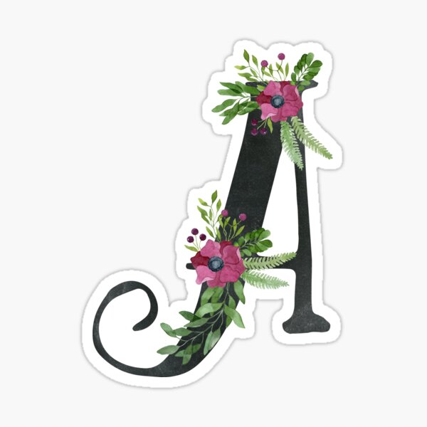 Floral Initial Stickers (Choose your letter)