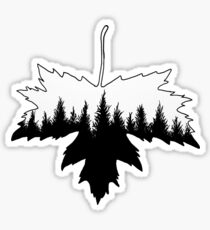 Pine Tree Maple Leaf Sticker