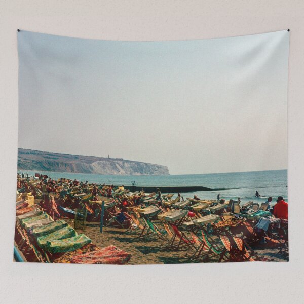 Item preview, Deckchairs on the Beach Sandown Isle of White 1970s designed and sold by Bygone Images.