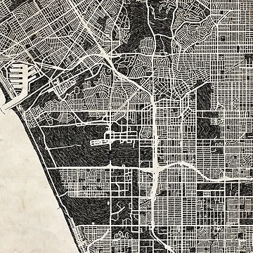 Aperçu de l'œuvre Inglewood map California Ink lines de InkMaps