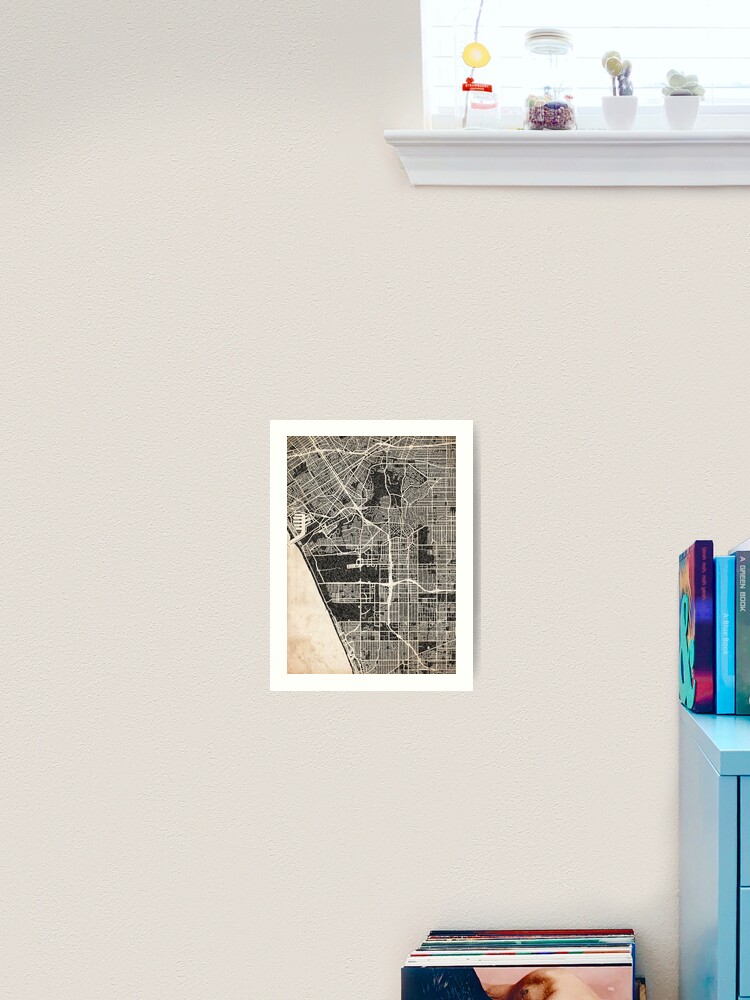 Thumbnail 2 von 3, Kunstdruck, Inglewood map California Ink lines 2 designt und verkauft von InkMaps.